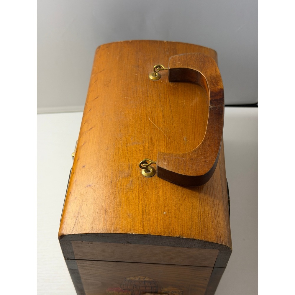 Vintage Wood Box Purse Americana Retro Folk Art Handbag - Picture 5 of 15